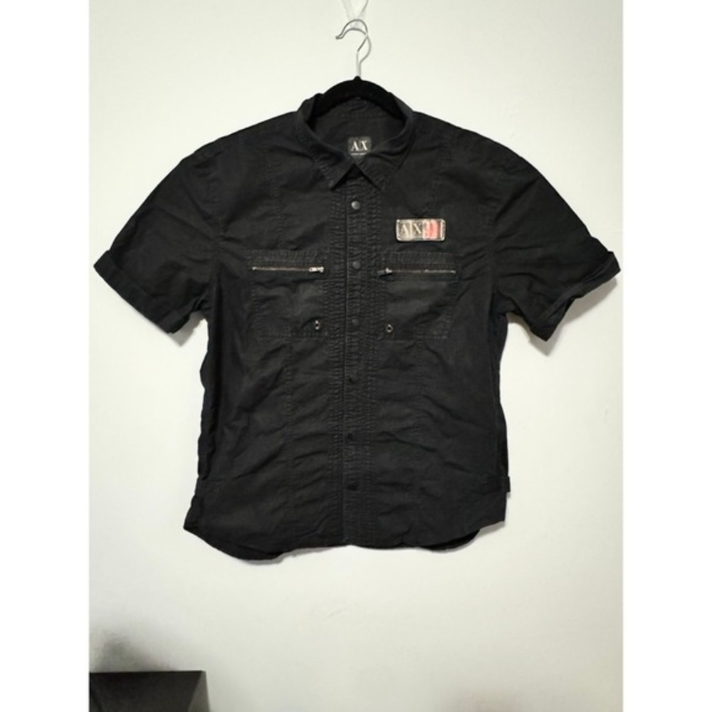 Authentic Armani Exchange Dress Shirt Color Black Size XL